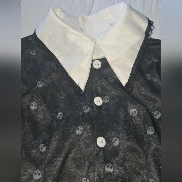 Kids Wenesday Stylish Black and White Kids Costume Dress - Picture 3 of 5